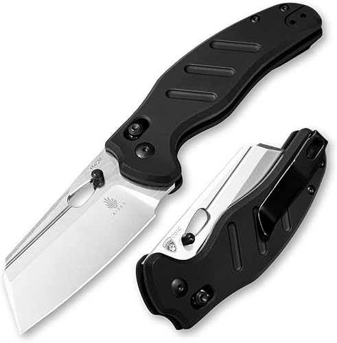 Kizer Cuchillos de bolsillo negros S35VN con mango de fibra de carbono para EDC, Sheepdog C01C Ki4488A3