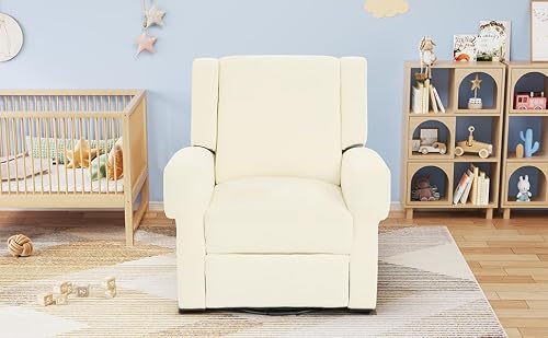 DancingSwan Nursery Chair Swivel and Rocker Recliner for New Moms: Zero Standing Needed - 360° Swivel & Rock for Nighttime Feeding - Chenille Fabric Easy Clean