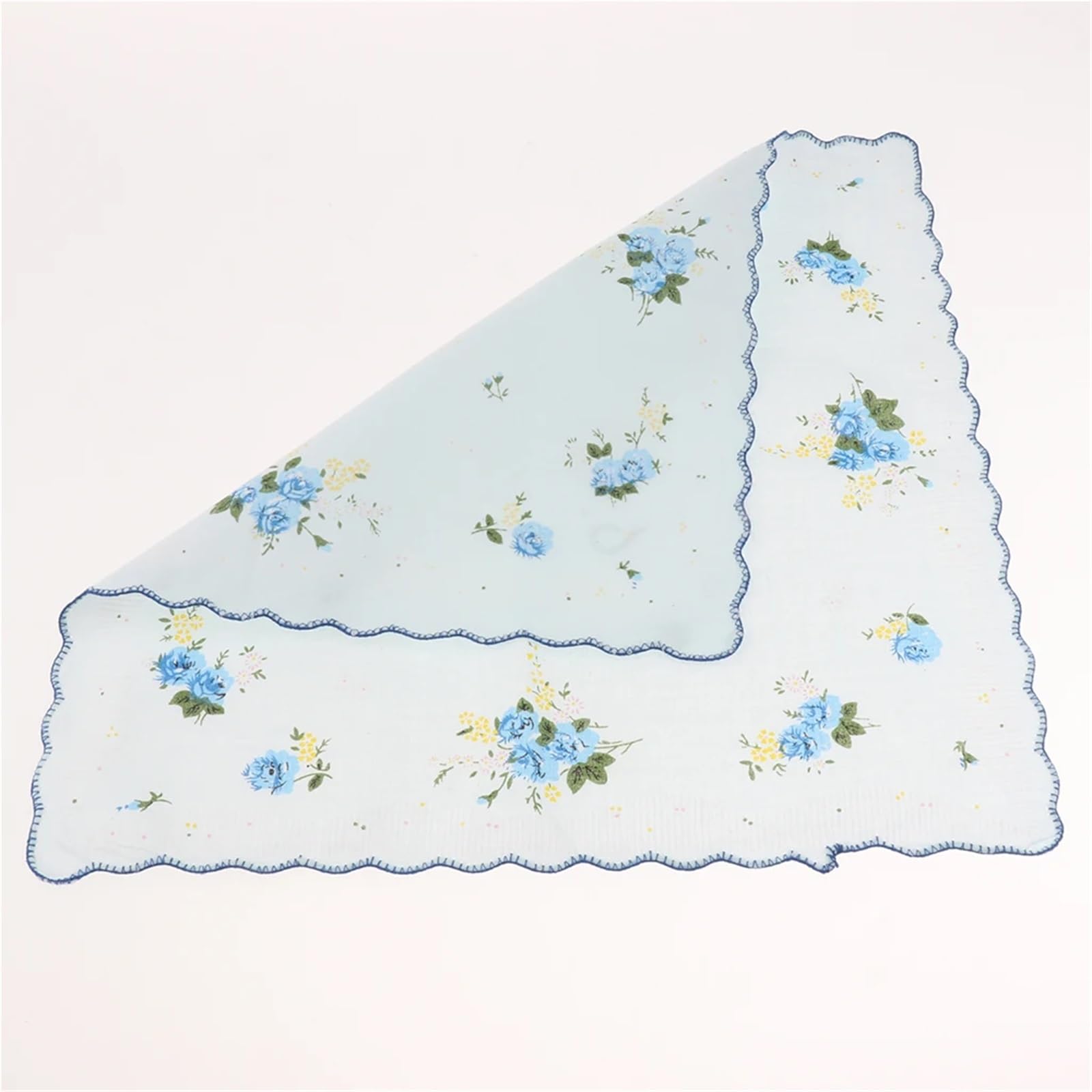 Mouchoirs pour homme 10x femmes coton imprimé mouchoir Hanky ​​mouchoirs poche carré fleur conception avec bord ondulé mouchoirs pour les mariages