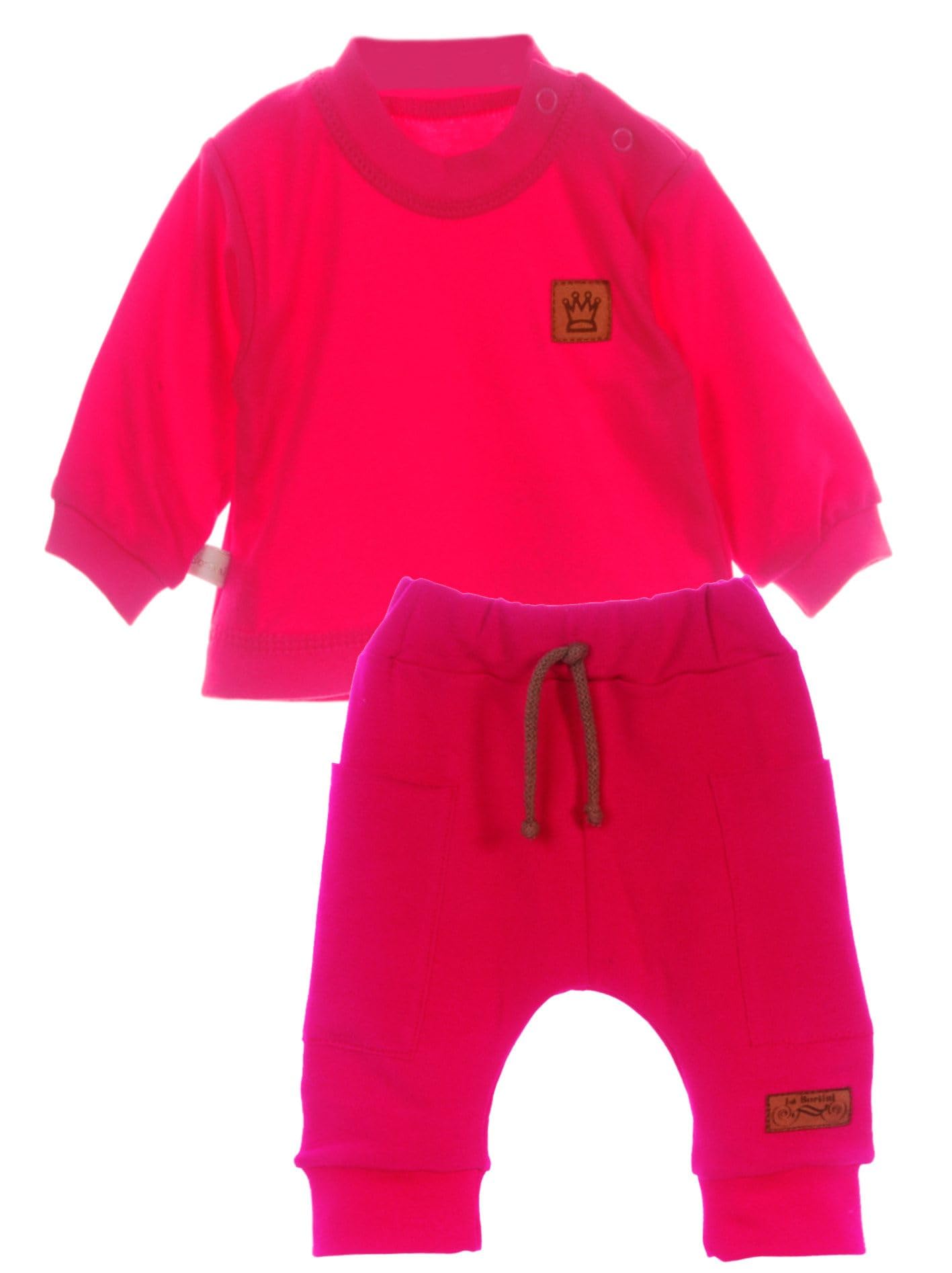 Baby Jogging Set Pink Langarmshirt Hose Zweiteilig Baumwolle Mädchen Outfit bequem Babykleidung Erstausstattung Geschenk
