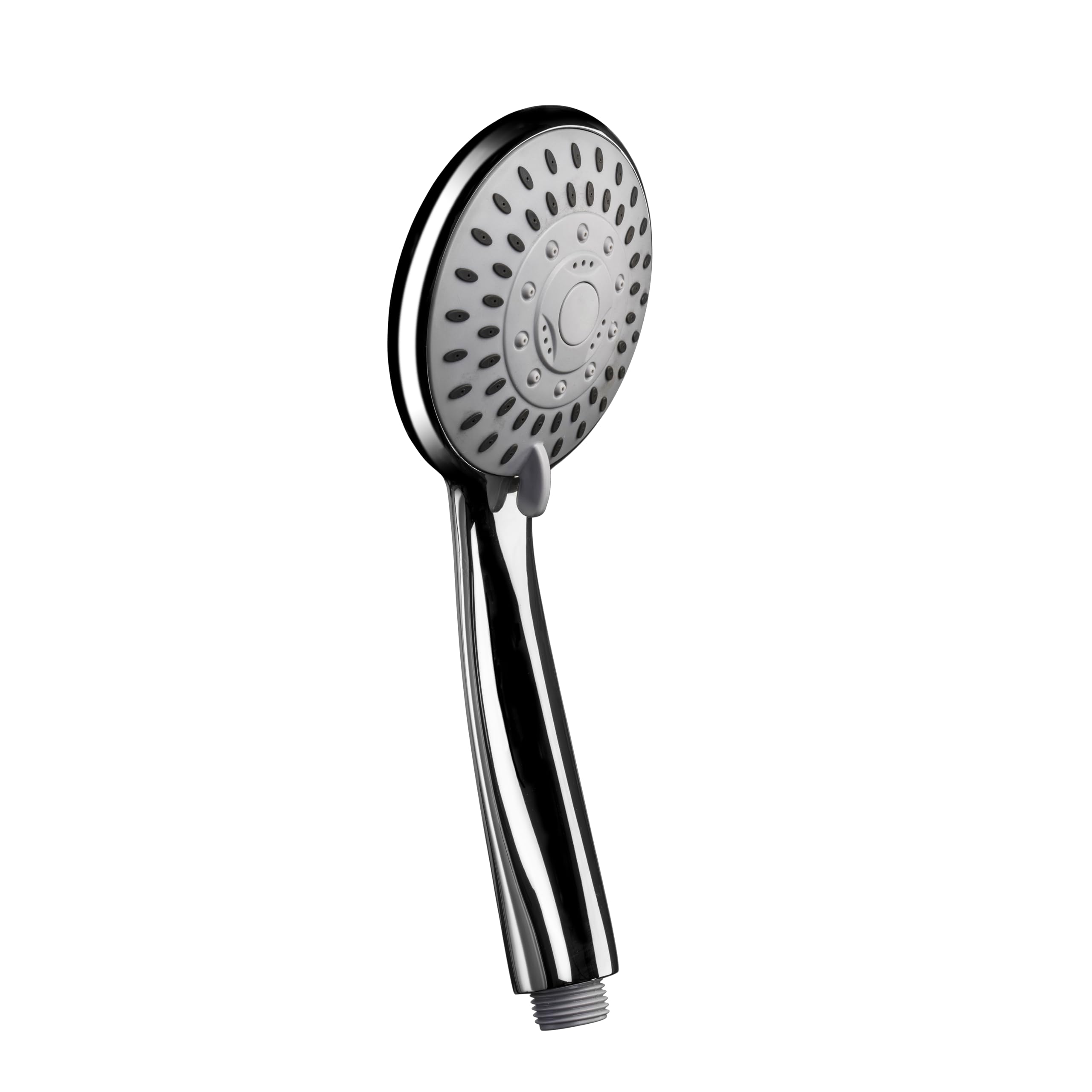 Croydex Nero Chrome Shower Head with Five Spray Patterns - Chrome Plated ABS with Rub Clean Nozzles, Suitable for Low Pressure Systems, Large Shower Head