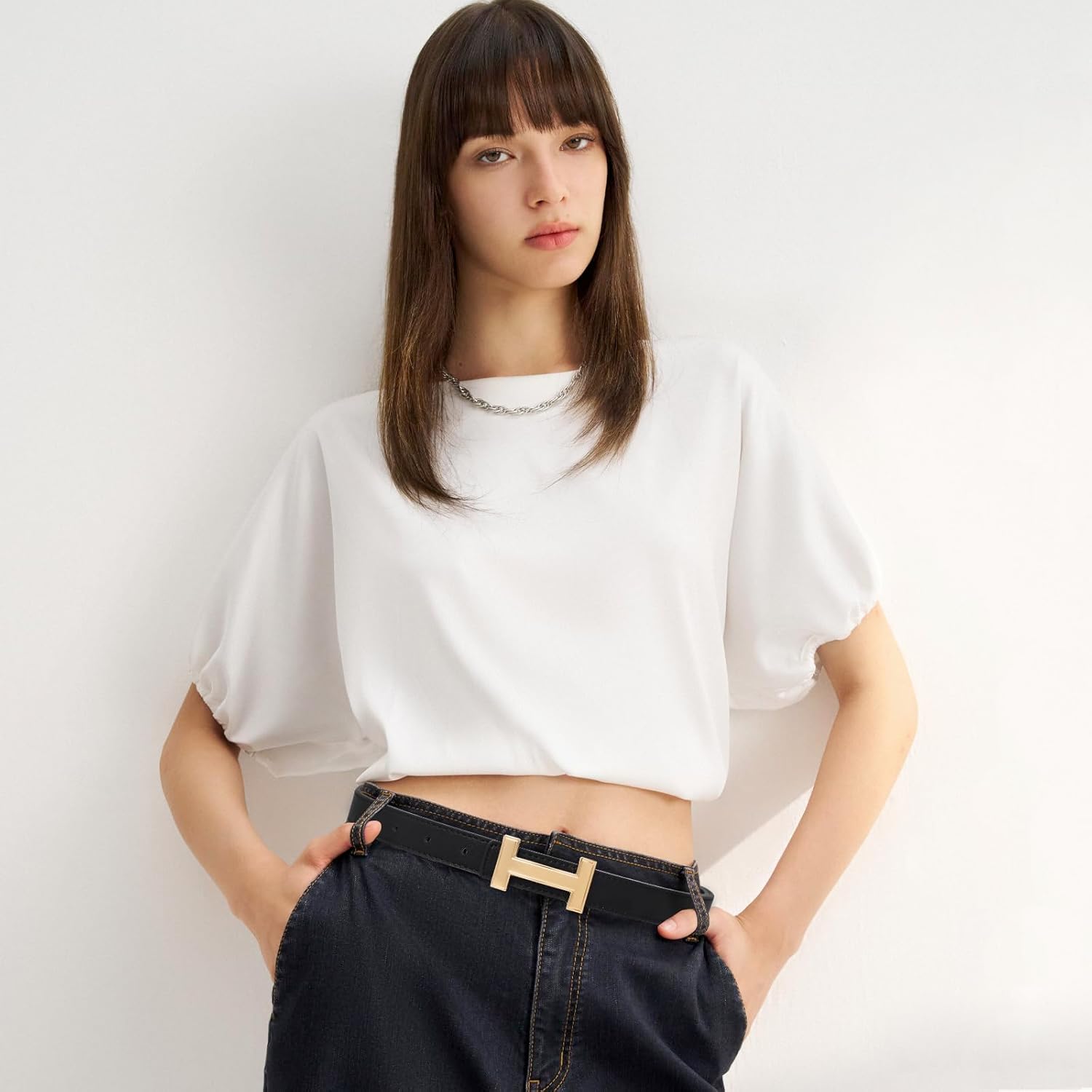 Relang Women's Belts with Gold Buckle, Fashion Waist Band, Elegant Ladies' Belt, Gift for Women - Image 2