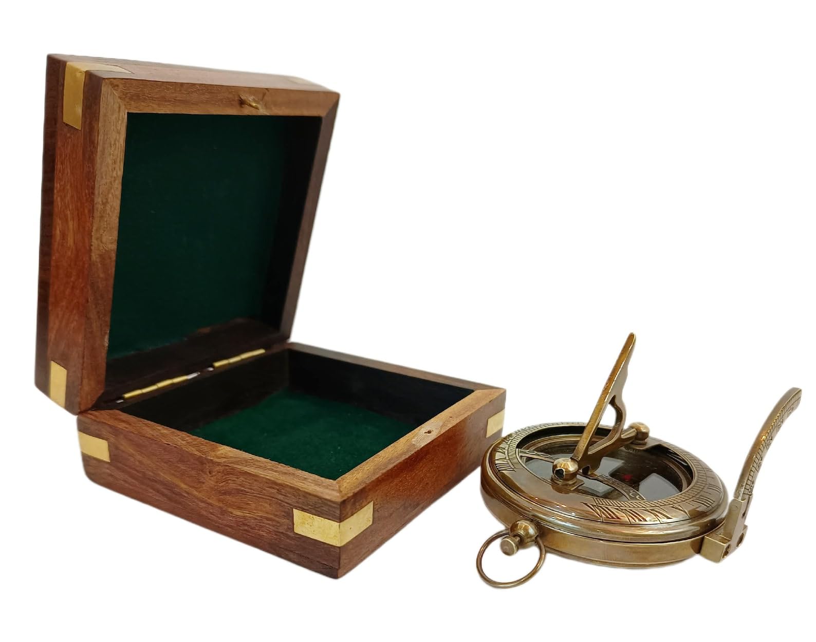 Eurasian Enterprises Antique Vintage Brass Pocket Sundial Watch 2