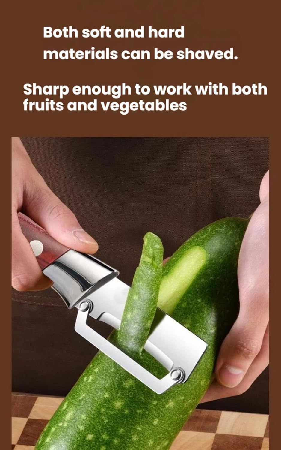 5 peladores multifuncionales, cuchillo pelador de caña de azúcar, pelador de verduras, acero inoxidable, mango ancho ergonómico, agarre cómodo, resistente, para melón grueso, corteza dura, uso en