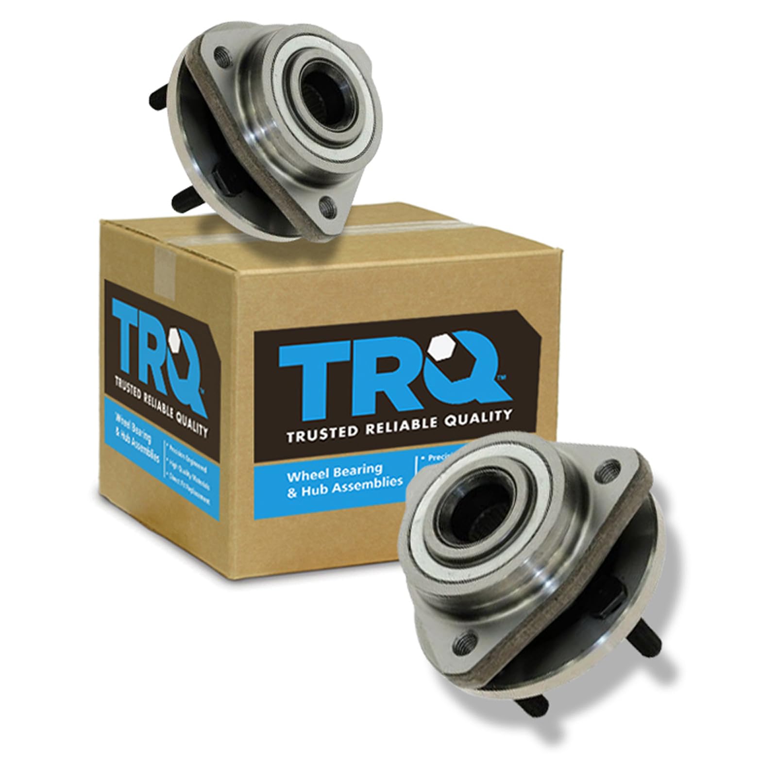 TRQ 2 Piece Front Wheel Bearing &amp; Hub Assembly Set