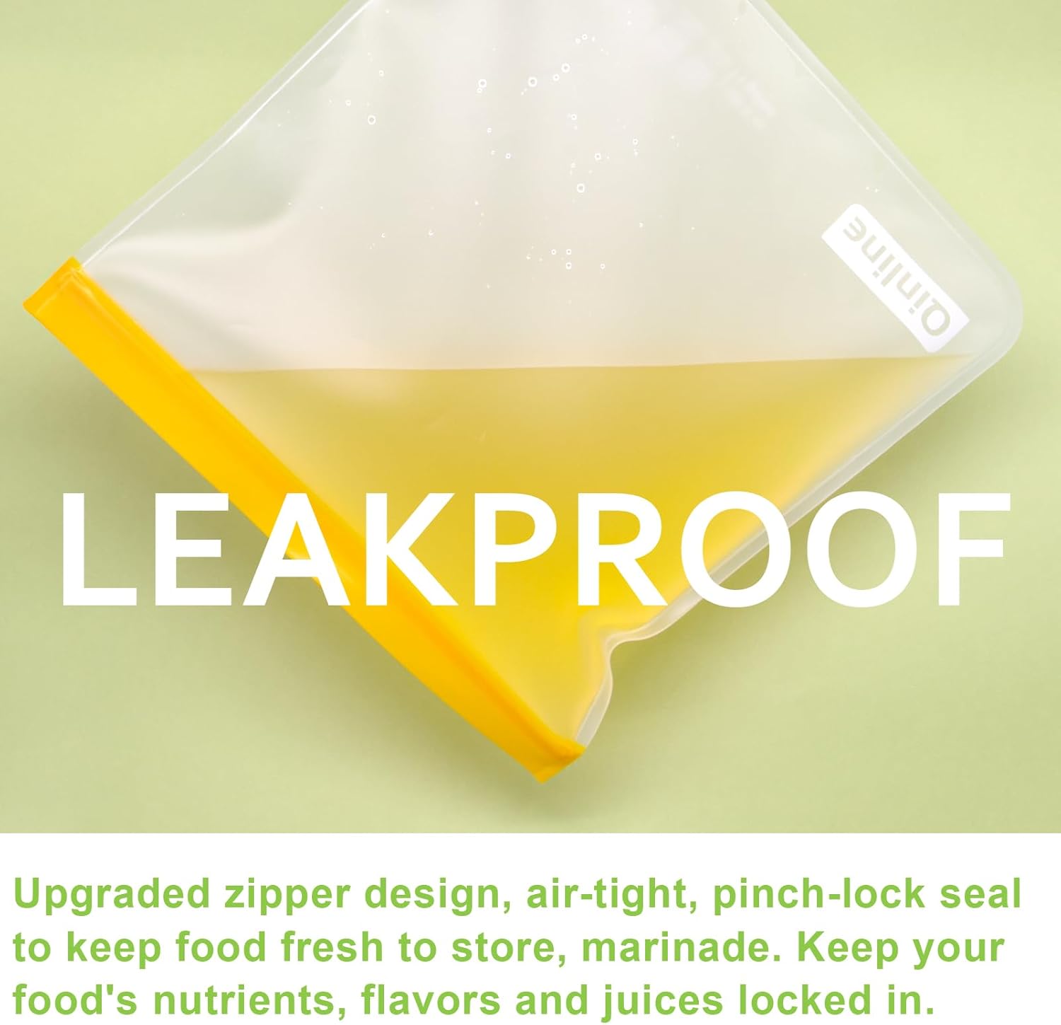 Reusable Gallon Food Storage Bags - 10 Pack Extra Thick Reusable Gallon Freezer Bags Leakproof Plastic Free Lunch Bag - Image 4