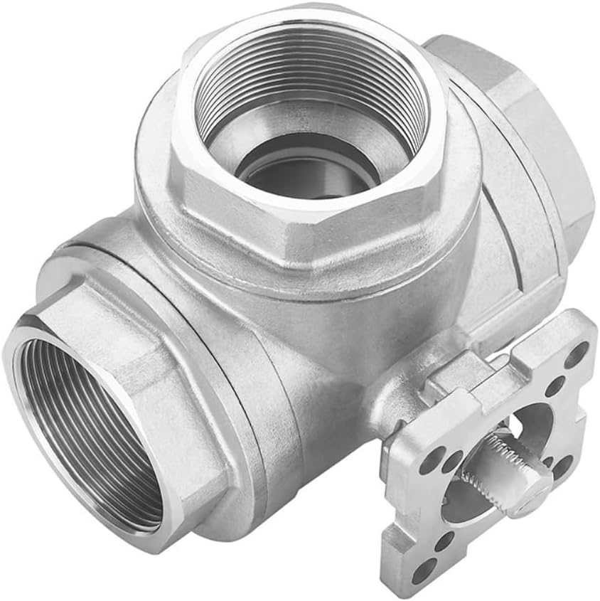 DN40 304 ステンレス鋼製高プラットフォーム 3 方ボールバルブ T/L タイプ メスネジ(L Type)