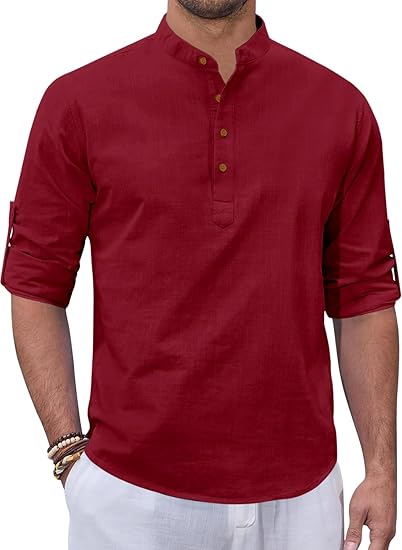 Men's Kurta || Chinese Collar Long Sleeves || Straight Hip Length Kurtas || Short Kurta for Men || for Festival || Function || Occasion Wear Fancy Kurta for