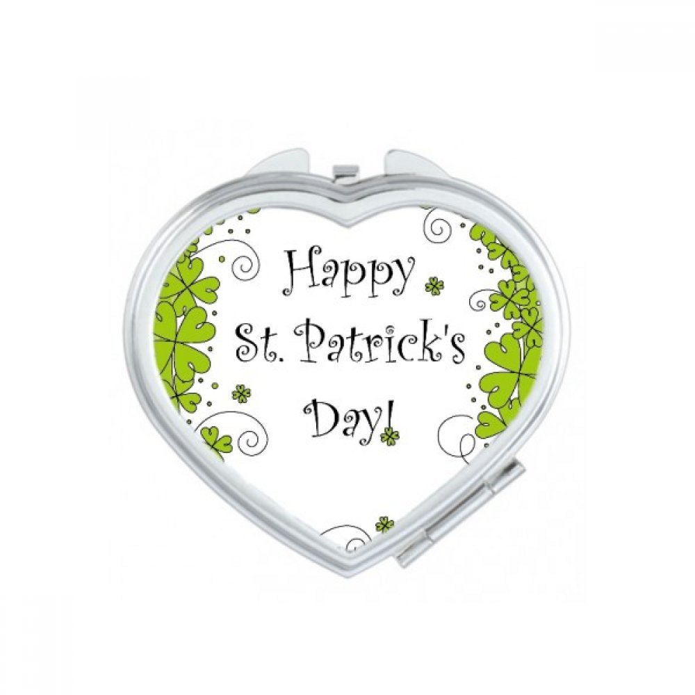 Miroir de poche Saint Patrick avec trèfle à quatre feuilles pour maquillage portable