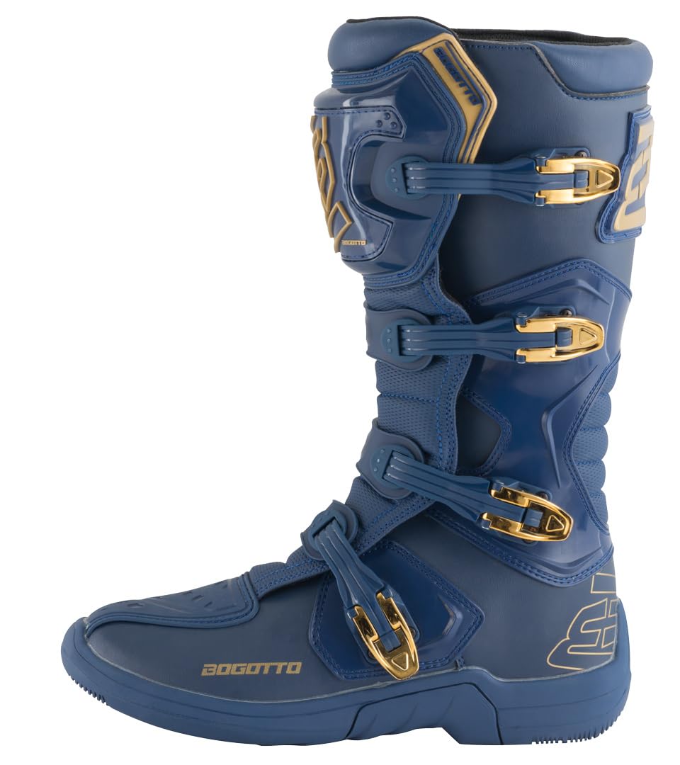 Bogotto MX-5 Bottes de motocross, bleu/or, 43