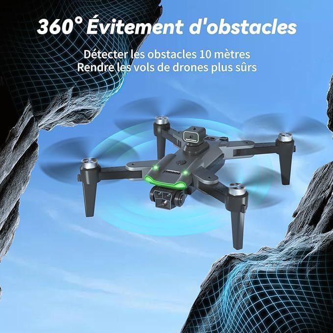 Drone 4K Con Pantalla En El Control Remoto – 4 Motores Sin Escobillas, Evitación De Obstáculos Y Giro 360° Para Principiantes (Amarillo)