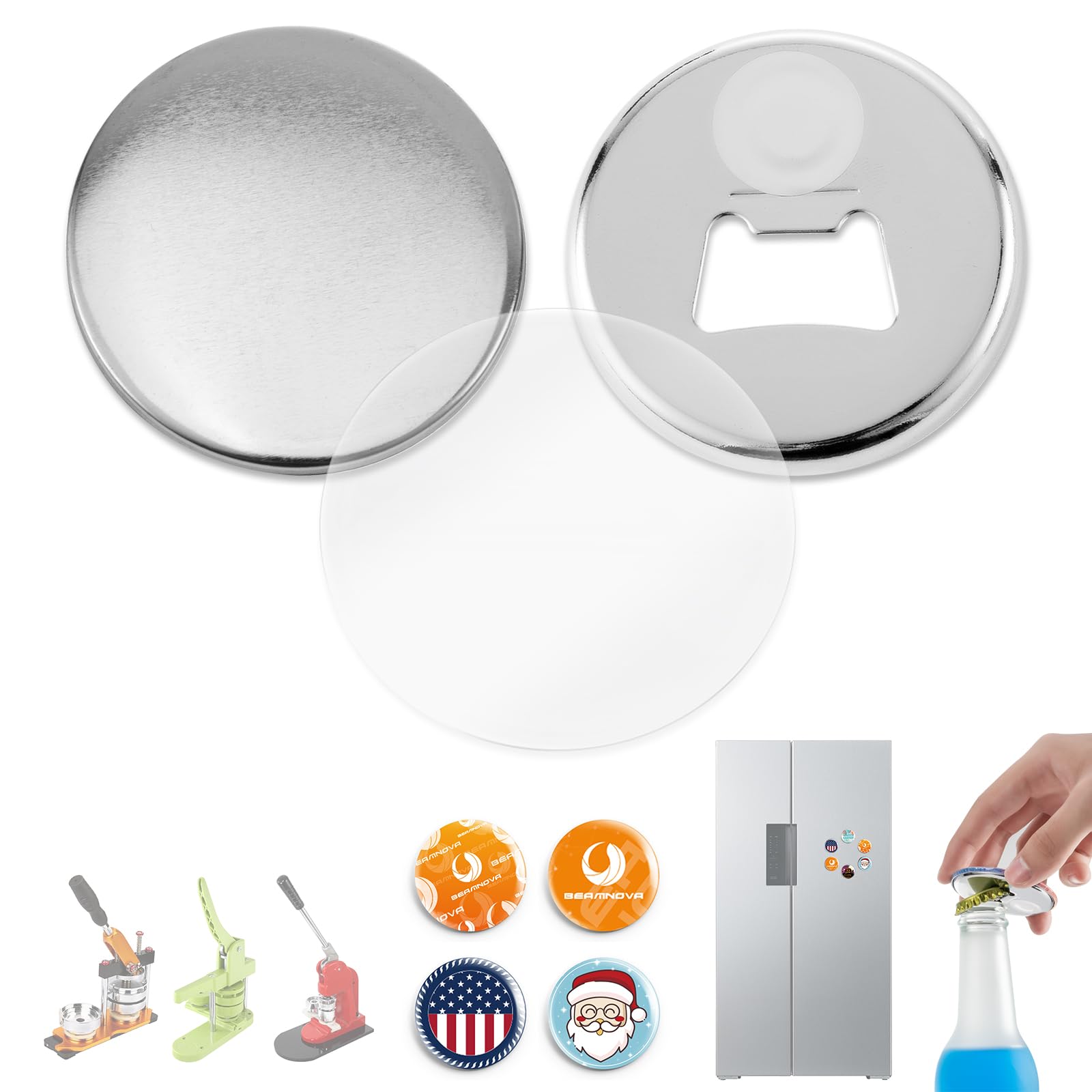 Lot De 50 Boutons Aimantés Pour Réfrigérateur - 56 Mm - Lot De 50 Boutons Avec Papier A4