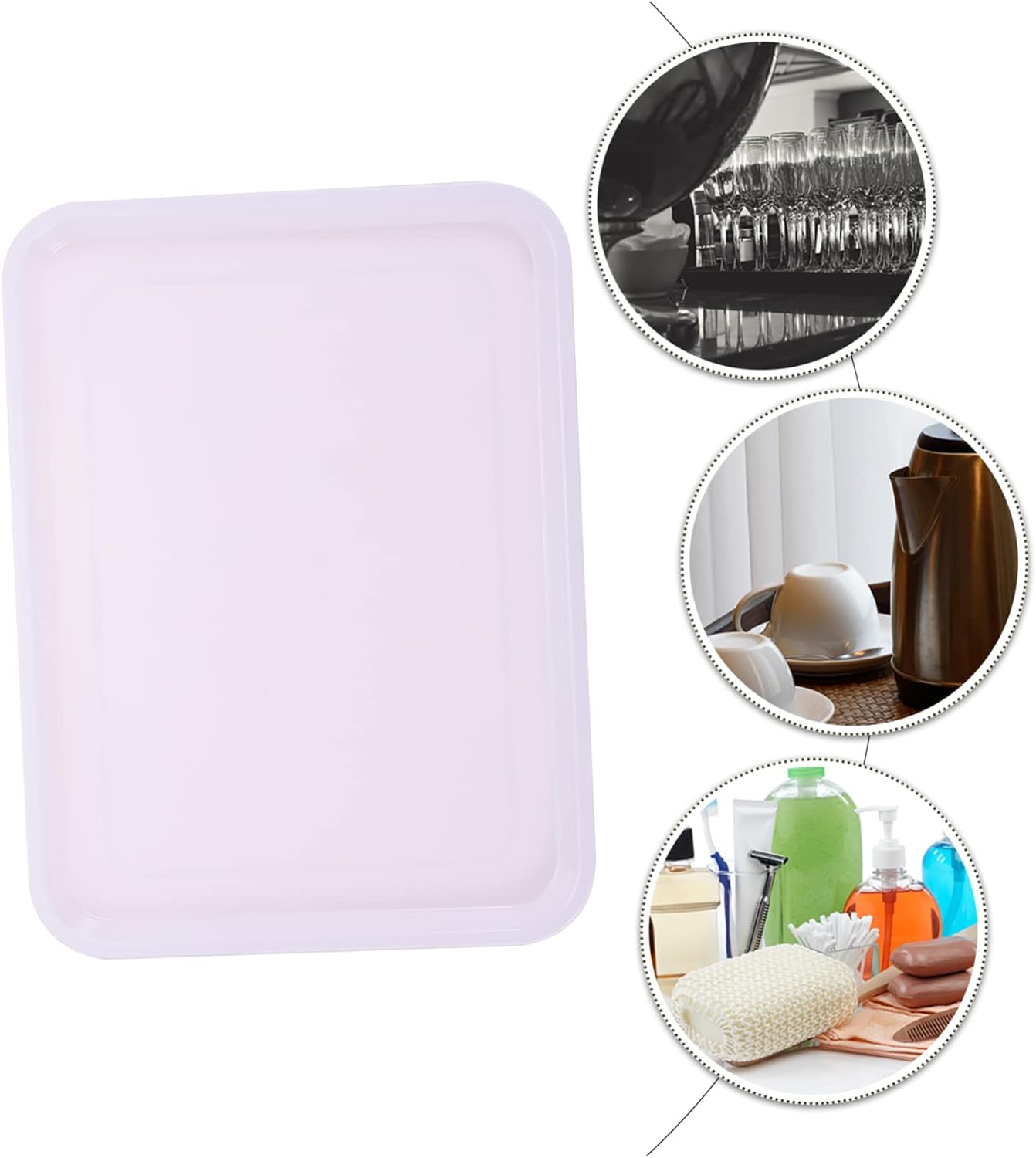 LIFKOME White Plastic Serving Tray Boys and Girls Activity Organizer for Crafts Sturdy and Versatile Tray for Arts and Crafts Party Snacks and Meal Prep image 5
