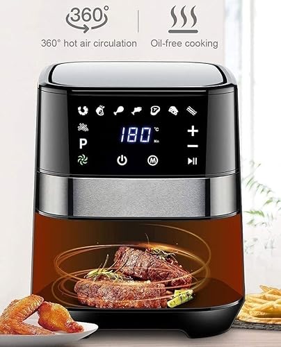Miniatura 5 de Horno freidora de aire, olla eléctrica sin aceite con pantalla táctil digital LED, cocina eléctrica 8 en 1, olla de freidora de aire antiadherente,