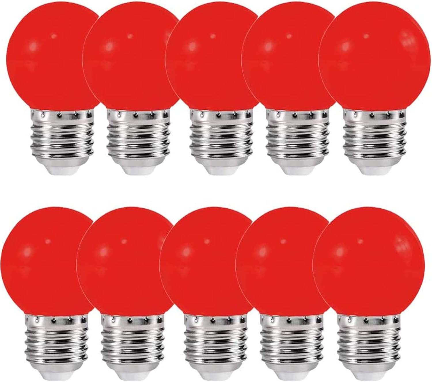 LED Red Light Bulb Color 1W Globe Bulbs G45 LED Colored E26/E27 Medium Base Christmas Holiday Mini Decorative Light Bulb for Wedding Party Home Décor(Red),Pack of 20