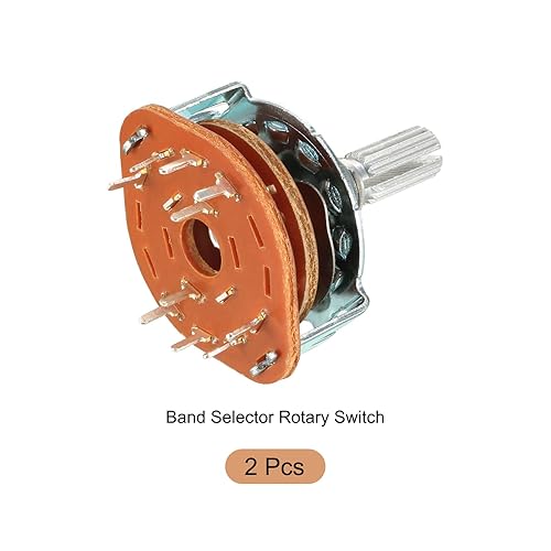 Miniatura 6 de Rebower Interruptor giratorio selector de banda 2P4T 2 polos 4 posiciones, 1 cubierta para radio, TV, unidad de control de máquina industrial - 2