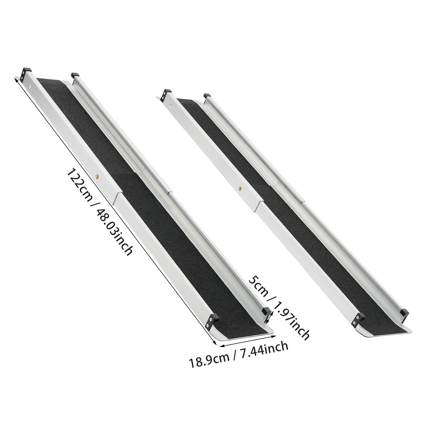 Rampas telescópicas para sillas de ruedas, 2 unidades, aleación de aluminio, rampas para silla de ruedas con bolsa de almacenamiento, rampa de aluminio para silla de ruedas, rampa de acceso de hasta