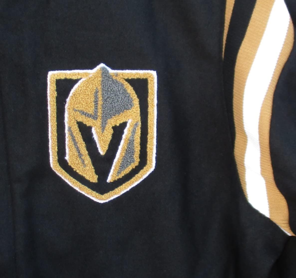 G-III Sports Vegas Golden Knights Men's Size Small Recruit Varsity Letterman Style Jacket - Black And Gold