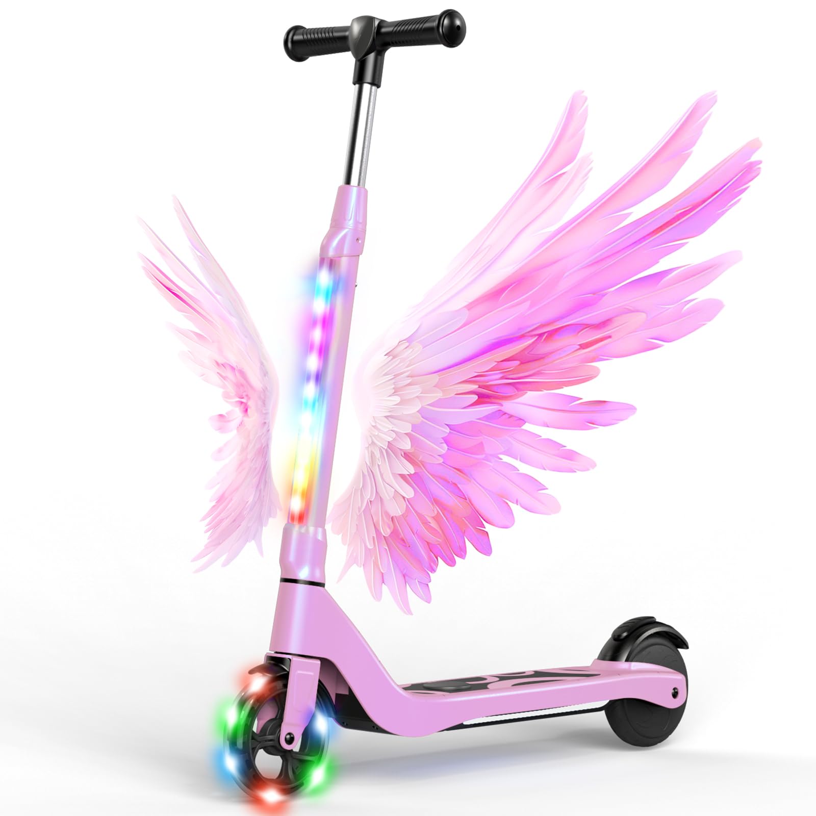 SISIGAD Patinete Electrico para Niño de 6 a 10 años, Scooter Eléctrico Niños de 5,3 Pulgadas con Luces LED y 3 Alturas Ajustables, Carga Máxi 70 kg, Velocidad Máxi 10 km/h, Autonomía Máxi 4km