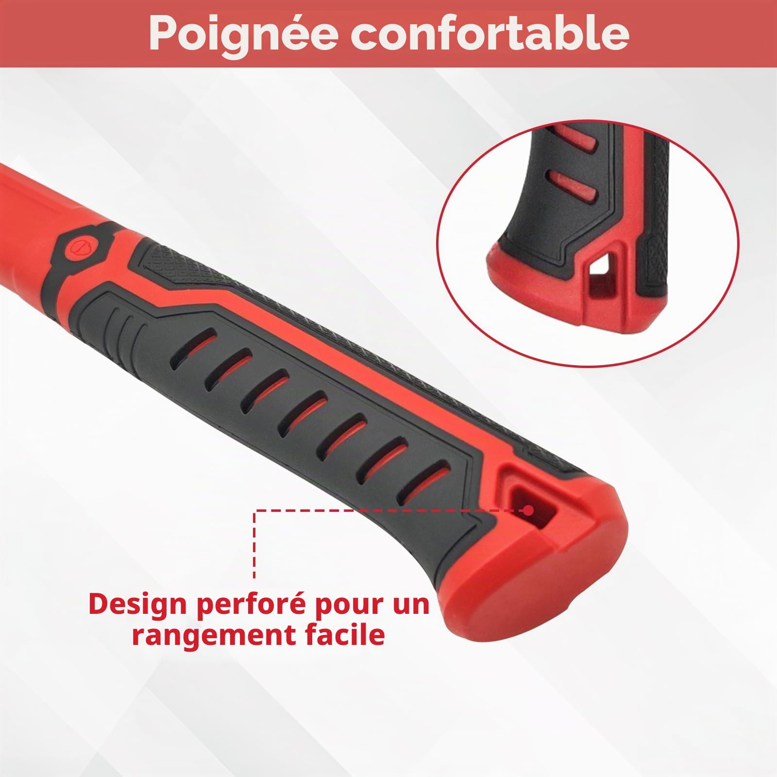 Massette à Main 1,62 kg 3,5 lb Acier Forgé Manche Antidérapant | Masse en acier forgé, manche antidérapant absorbant les chocs. Pour le bâtiment, le jardinage, la démolition et le bricolage.