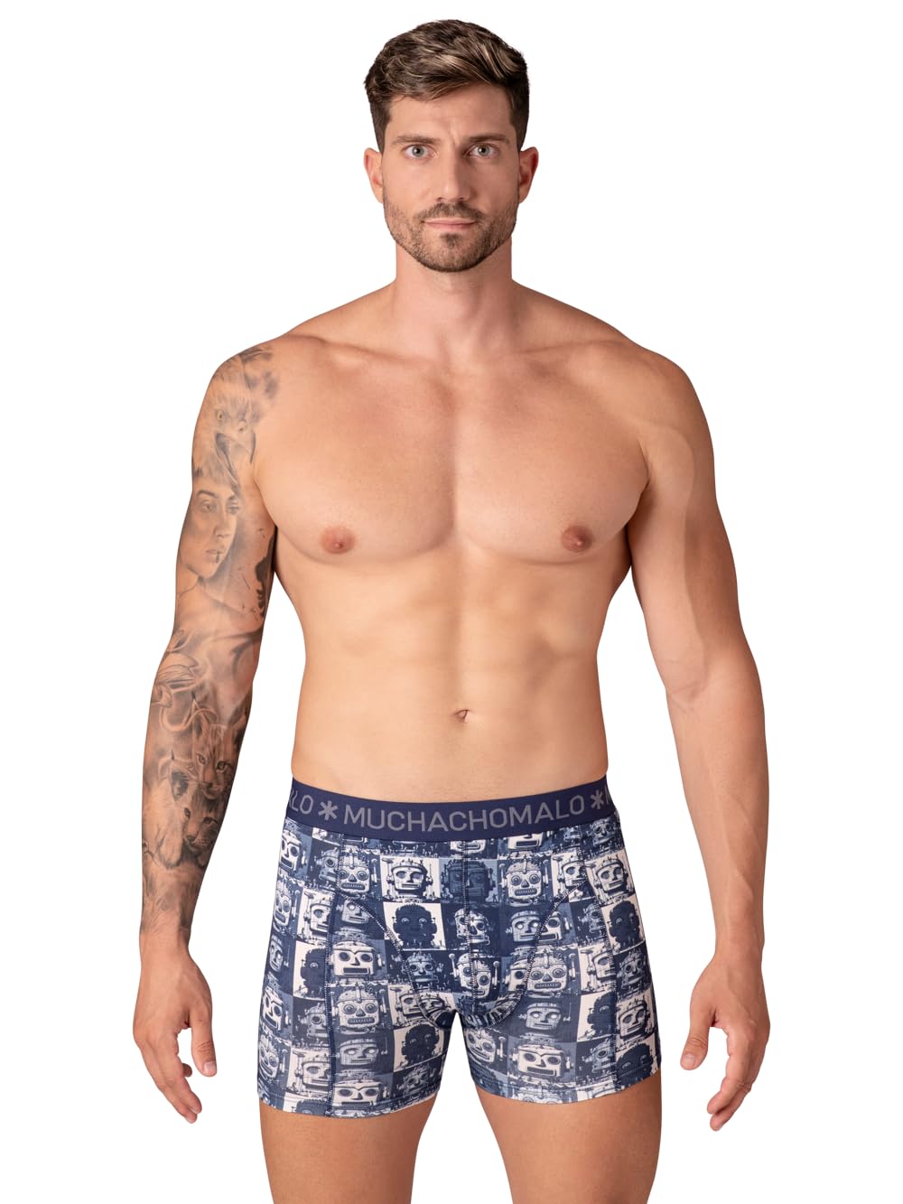 Muchachomalo Herren Boxershorts, Baumwoll Herrenunterwäsche, Multipack 3er Pack, Boxershorts mit Print, Klassische Passform, mit elastischem Bund