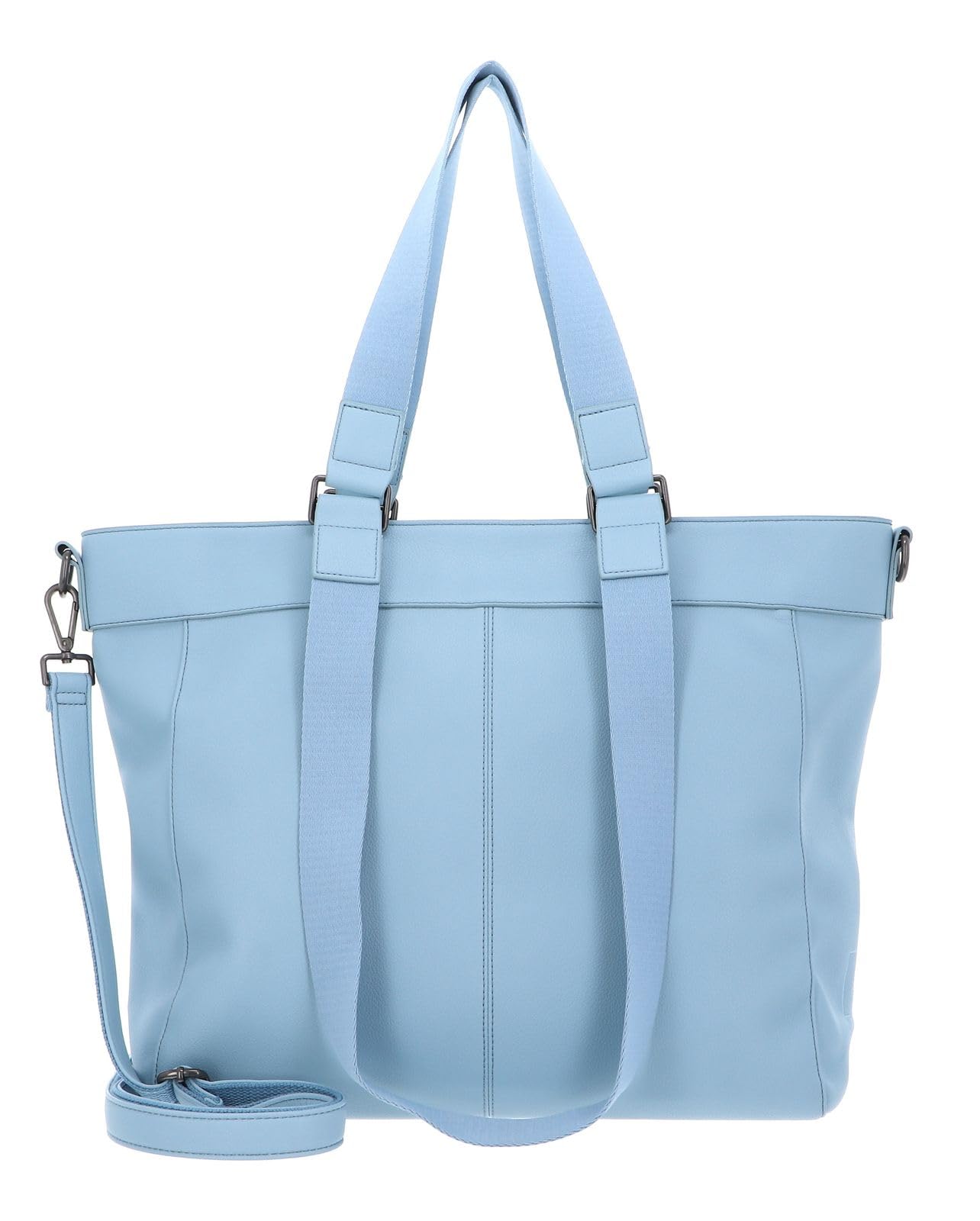 FREDsBRUDER Leder Umhängetasche Keep On Smiling Big Shopper Shy Blue hellblau