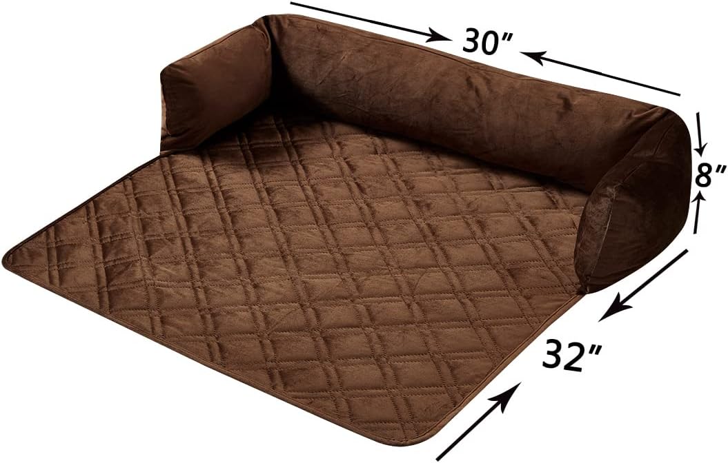 Brilliant Sunshine Premium Calming Dog Bed Mat, Silky Velvet, Removable Washable Cover, Cushion Protector and Couch Covers for Dogs, Pets, Cats, Medium, Chocolate