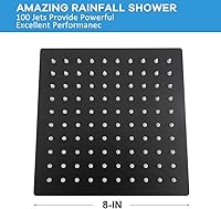 Vista 2 de NearMoon Cabezal de ducha de lluvia cuadrado con brazo de extensión, ducha grande de acero inoxidable, cobertura de cuerpo completo