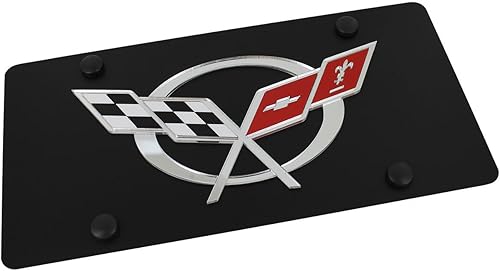 Compatible con banderas Chevrolet Corvette C5 1996-2004 - Placa de matrícula de acero al carbono