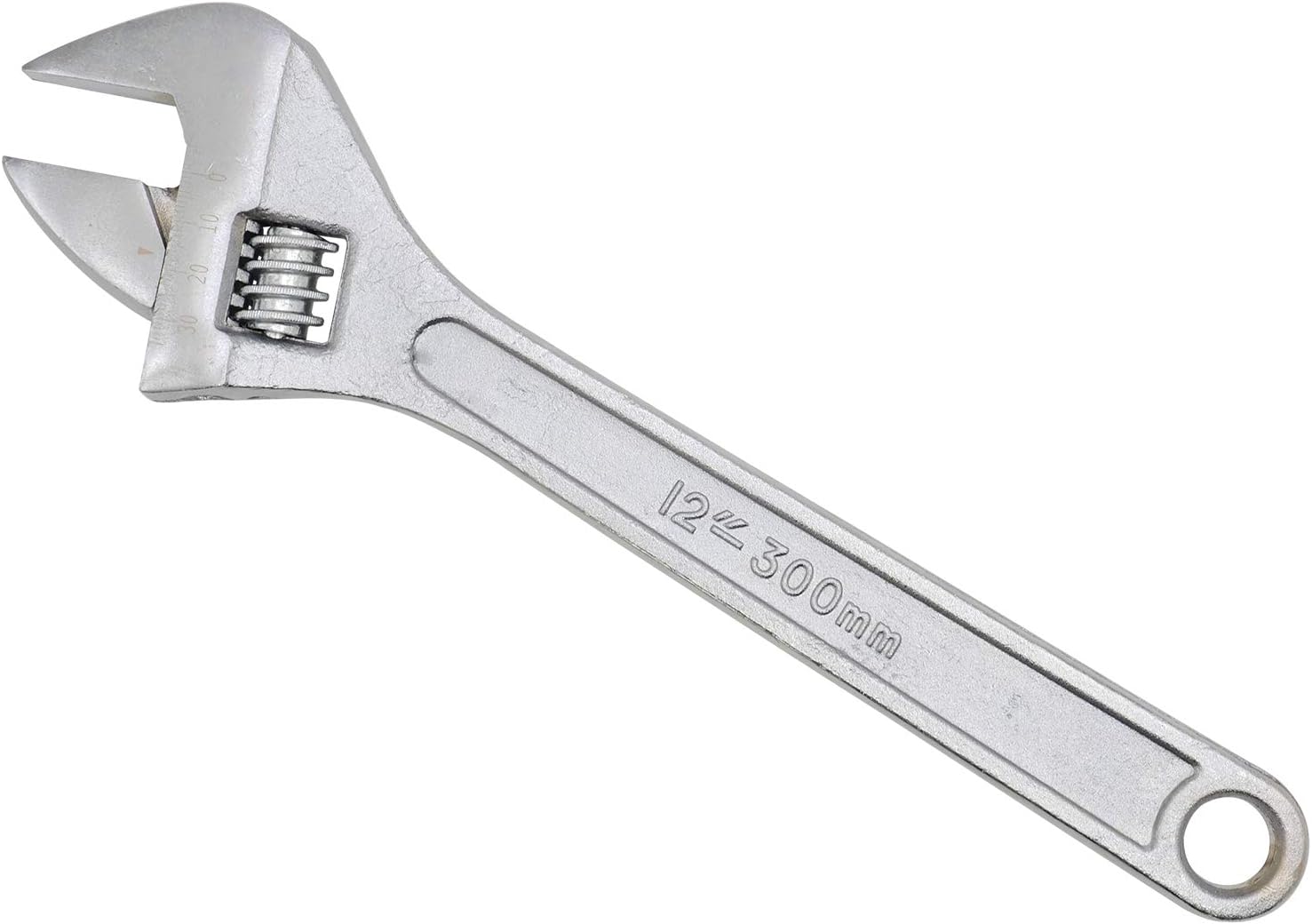 Casoter 12" Silver Adjustable Wrench Precision Milled Jaws for Maximum Gripping Power Tempered and Heat Treated Steel Secure Adjustable Jaw Wrench