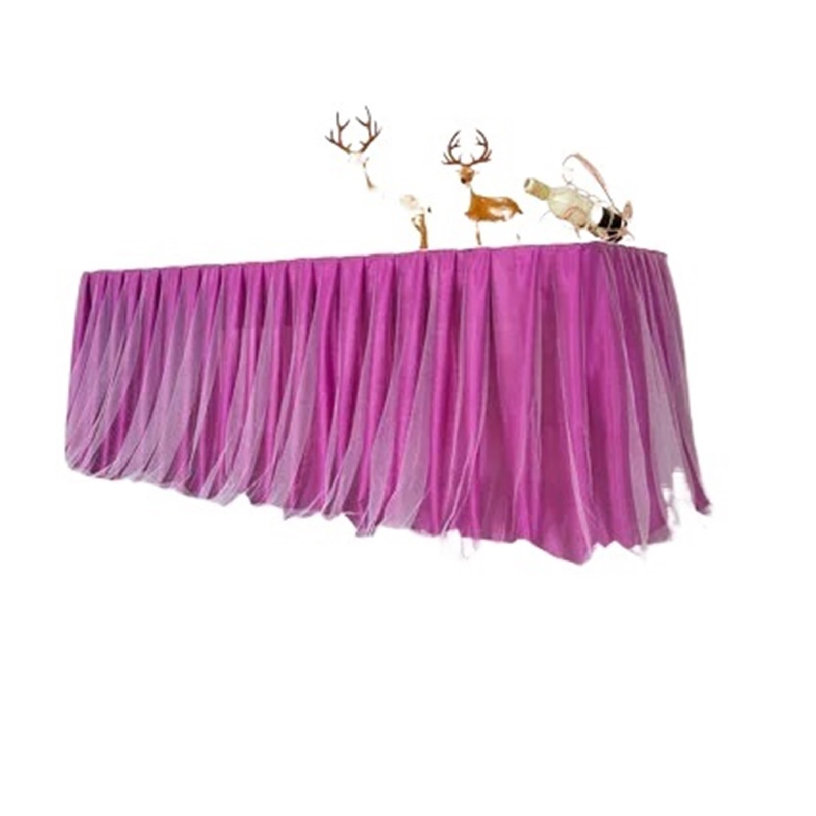 LuoAXINN Tutu Table Skirt Chiffon Organza Wedding Table Skirt for Cloth Party Banquet Decoration Skirting(Purple)