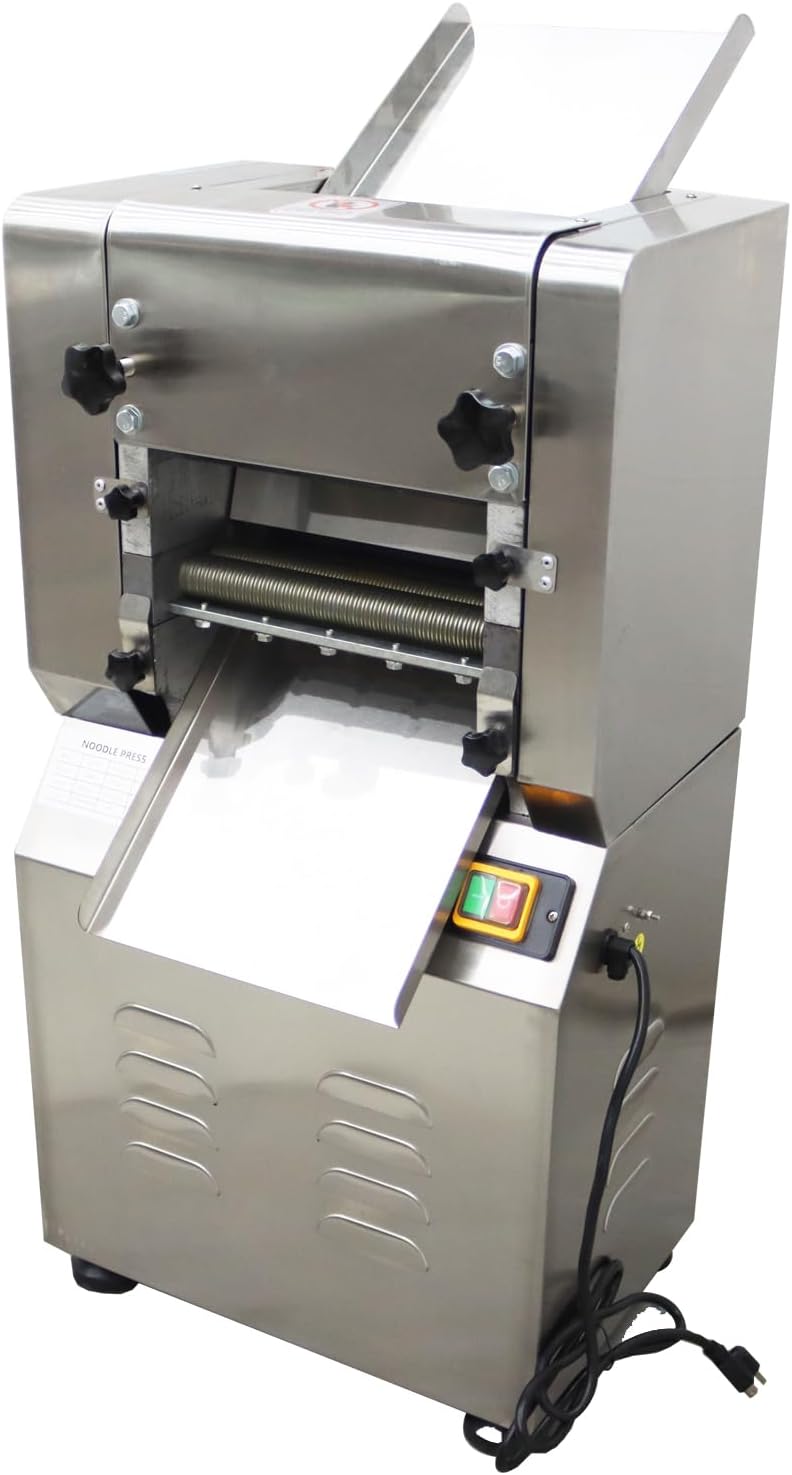 INTSUPERMAI Electric Dough Roller Sheet Maker Commercial Pasta Maker Noodle Machine Noodle Pressing Machine for Dumplings Noodles 110V 2.2KW with 1.5mm and 3mm Cutter Roller Length 9.4 inch