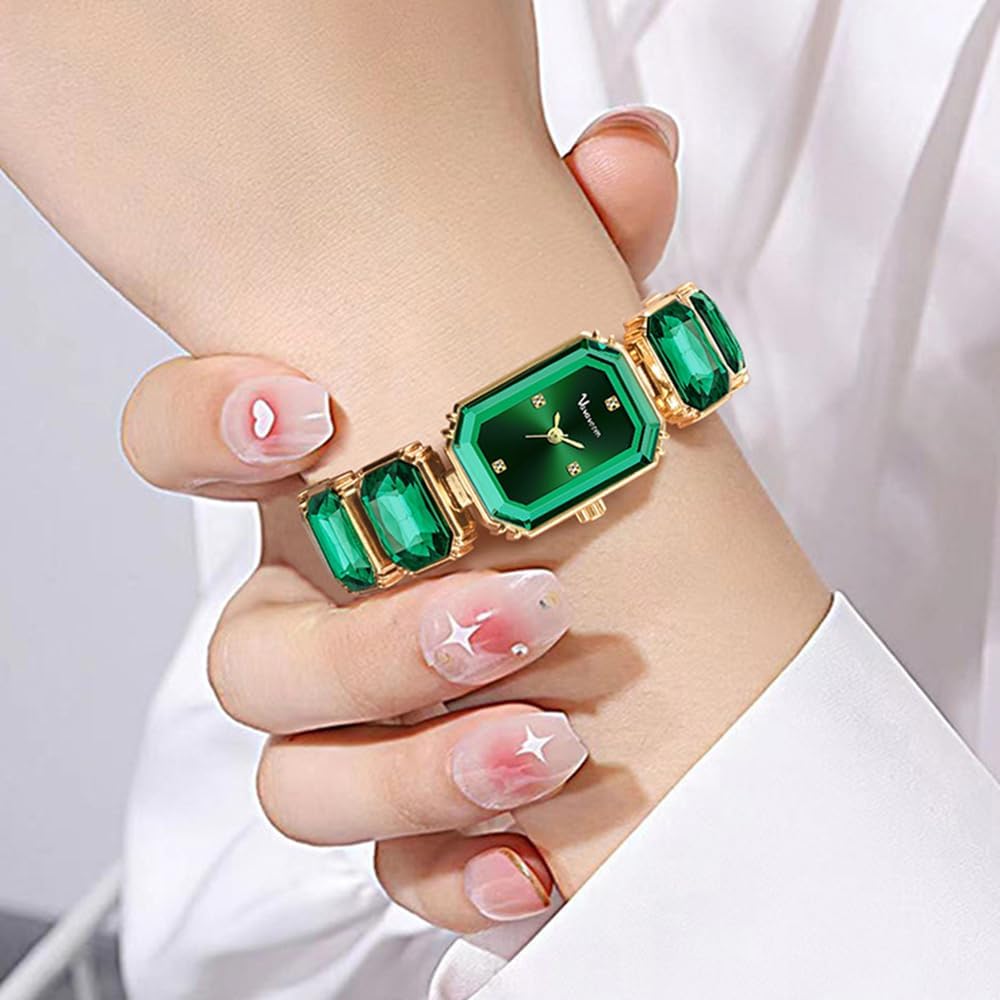 Luxury Womens Diamond Watch Octagonal Crystal Bracelets Wristwatch - Image 5