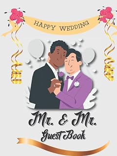 Wedding Guest Book For Gay Weddings | Mr & Mr Guest Book For Gay Weeding | Gay Wedding Guest Book | Elegant Wedding Guest Book For Gay Couples: Hard ... Reception | Guest Book for Gay Reception