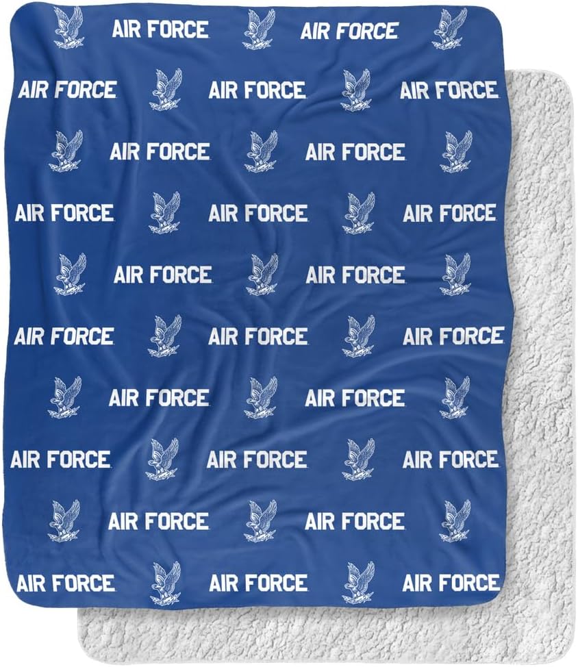 U.S. Air Force Academy Blanket, 50"X60" Logo Pattern, Silky