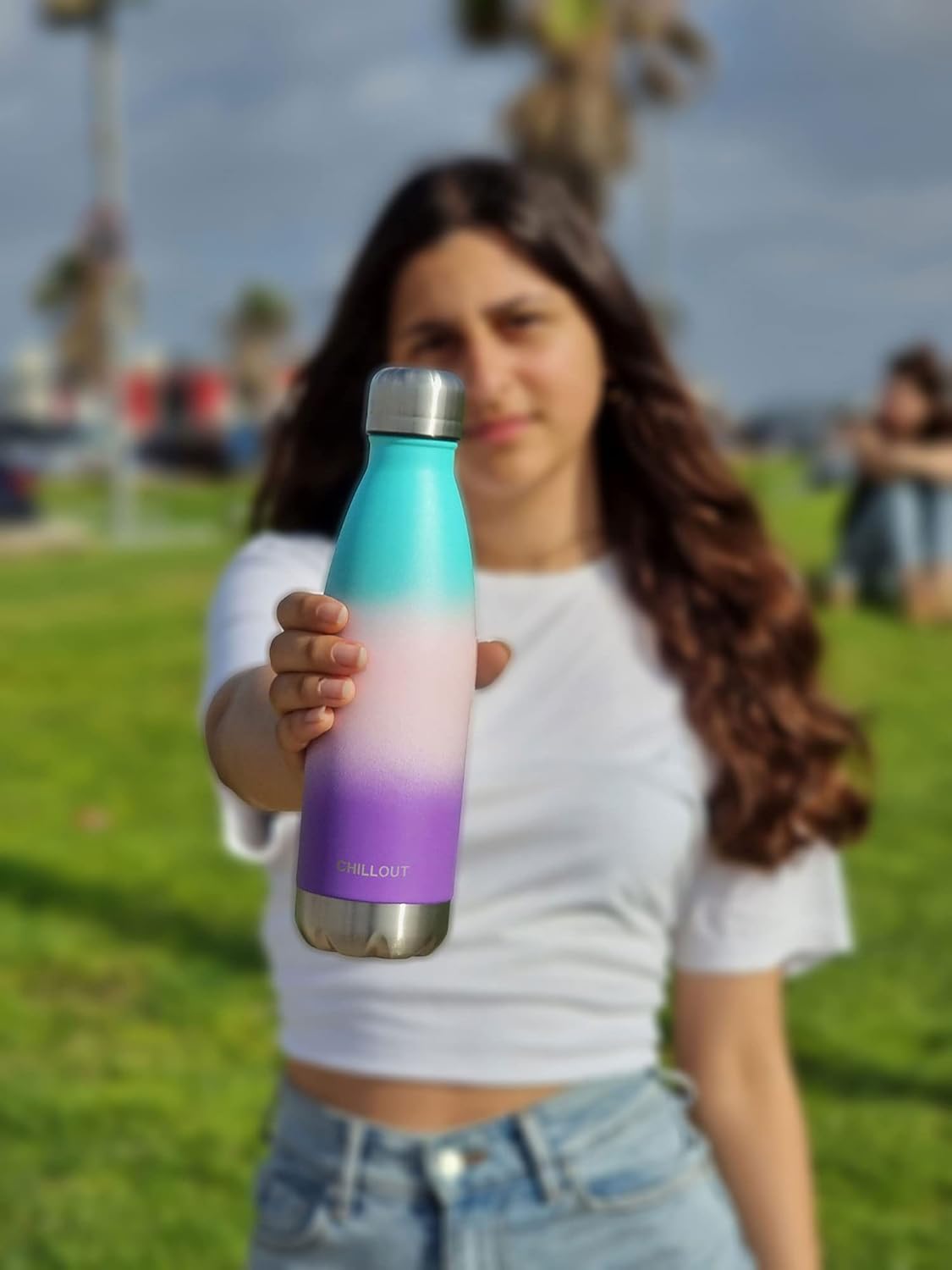 CHILLOUT LIFE Stainless Steel Water Bottle: 17 oz Double Wall Insulated Cola Bottle Shape for Cold and Warm Drinks, BPA Free Metal Sports Bottle - Image 5