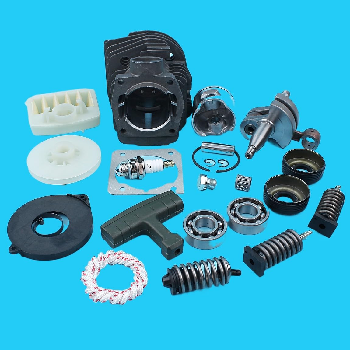 Kit de pistón de Cilindro de 44 mm for Piezas de Repuesto de Motosierra con Filtro de Amortiguador de cigüeñal H-qvara 340 345 350