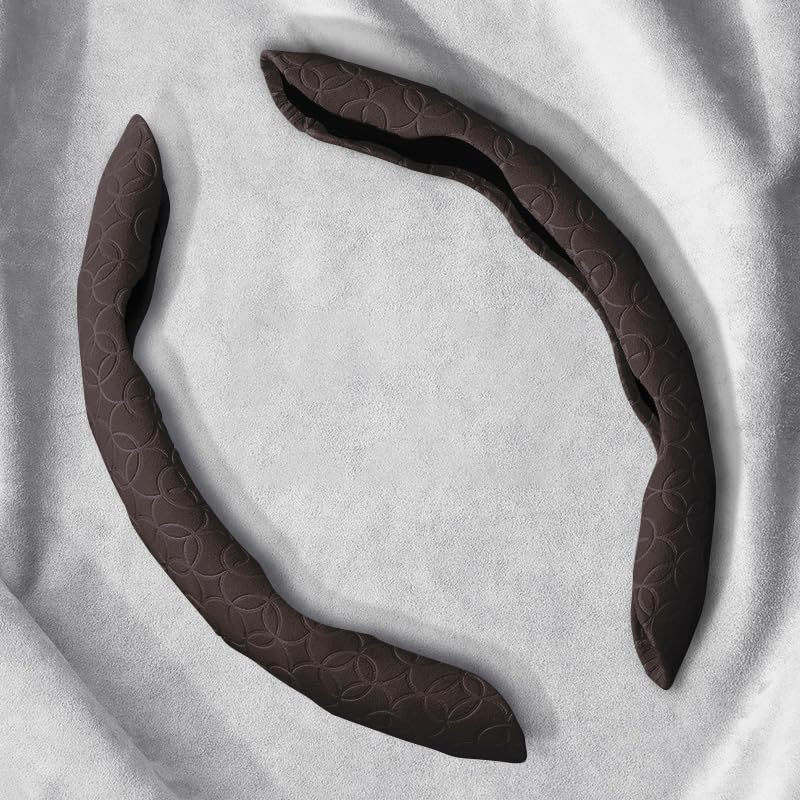 Segmented Car Steering Wheel Covers for Lexus ISF is-F/LC LC500 LC500h / LM LM300H 38cm, Anti-Slip Automotive Steering Wheel CoverProtector Breathable and Odorless Comfort Durability,F