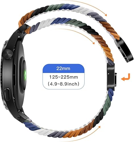 Miniatura 7 de 22mm Watch Band Strap Compatible with Samsung Galaxy Watch 3 45mmGear S3, Quick Release wristbands for Garmin Forerunner 255Venu 2Venu 3 45mmHuawei