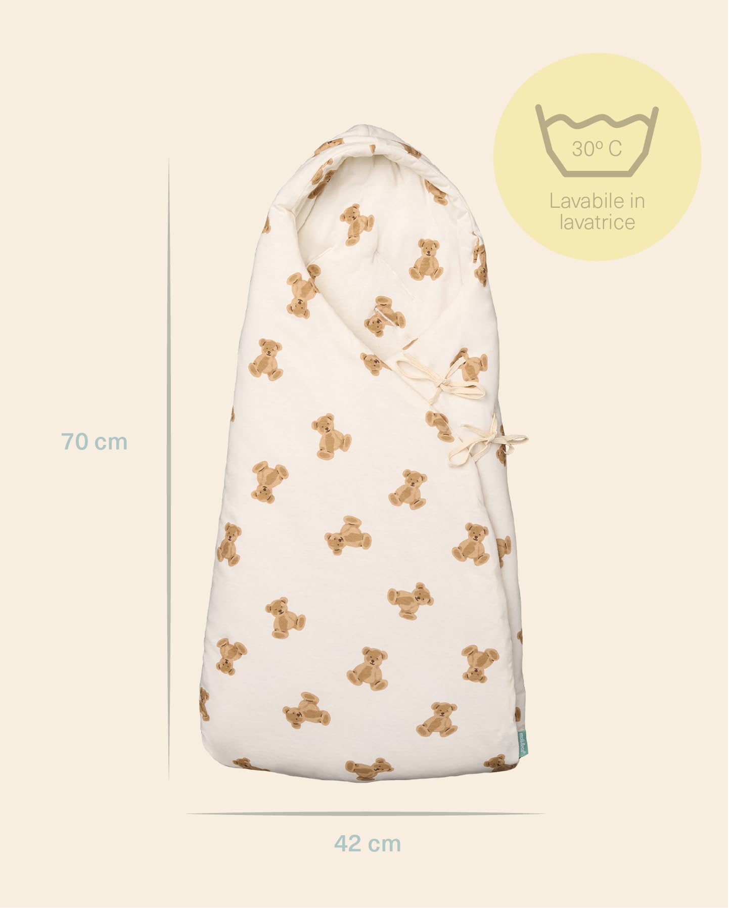 molis&co - Sacco Passeggino Invernale, Primavera e Autunno TOG 2.5 - Coperte Passeggino Universale - 100% Sacco Termico Cotone (OEKO-TEX 100) - Sacco a Pelo
