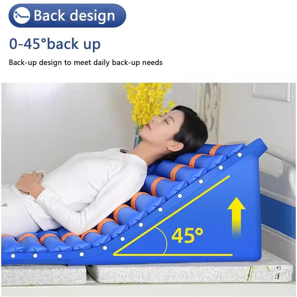 Matelas à Pression Alternée, Matelas Pneumatique Anti-Escarres, Matelas Pneumatique Médical avec Fonction De Levage Et De Retournement Gauche Et Droit, pour Le Traitement des Escarres