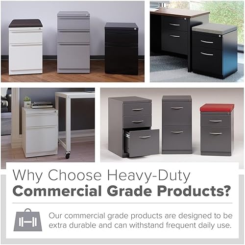 Miniatura 9 de Pemberly Row Archivador vertical de metal negro con 3 cajones de 27.75 pulgadas, con cerradura, premontado, tamaño carta estacionaria para el hogar,