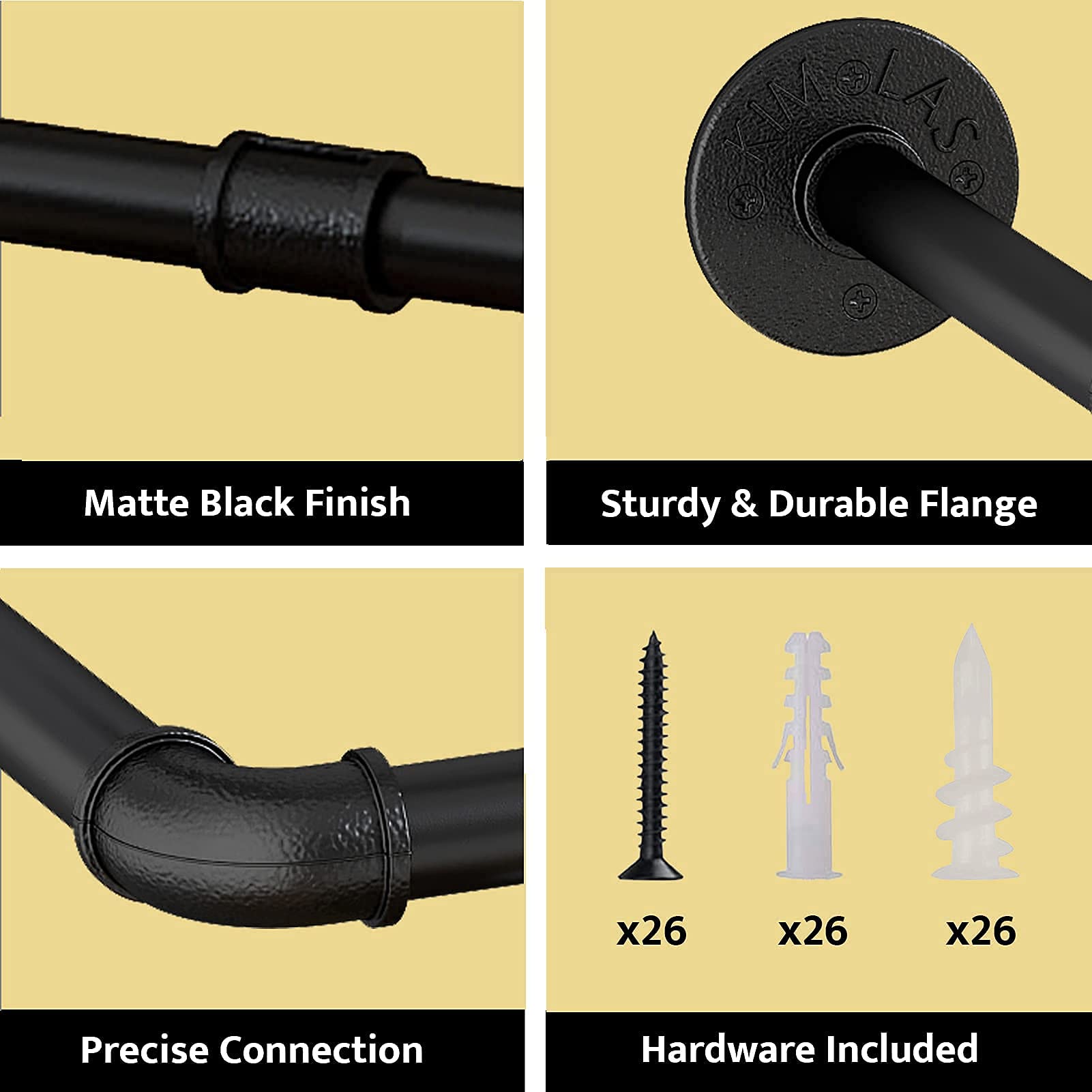 UlSpeed Clothing Rack Wall Mounted, 72.4in Industrial Pipe Wall Clothes