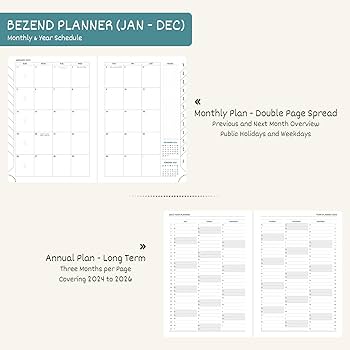 Amazon.com : BEZEND 2025 Planner Daily Weekly & Monthly 8.5