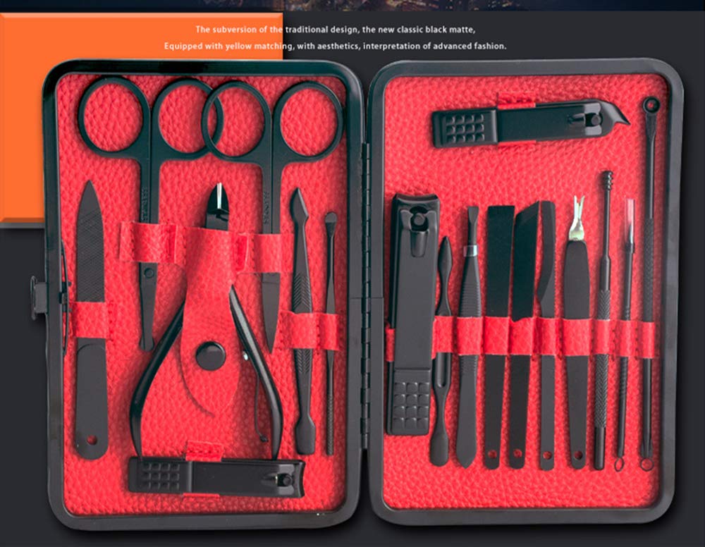 18-in-1 Maniküre & Pediküre Set – Professionell Aus Edelstahl, Mit Kunstleder-Etui