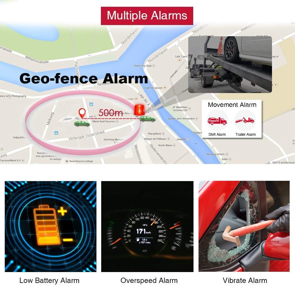 Winnes 4G Localizzatore GPS Tracker 10000mah per Auto,Moto e Altri Veicoli con Magnete Antifurto 4G GPS Impermeabile,SMS/APP/PC Posizione in Tempo Reale,Geo-fence Alarm APP Gratuita Senza Abbonamento
