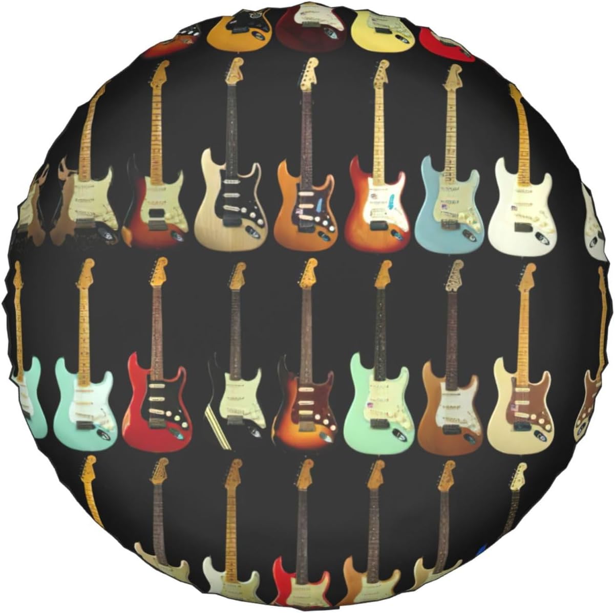 Art Guitar Pattern Print Tire Cover Universal Spare Wheel for Trailer Rv SUV Truck Camper Travel Accessories