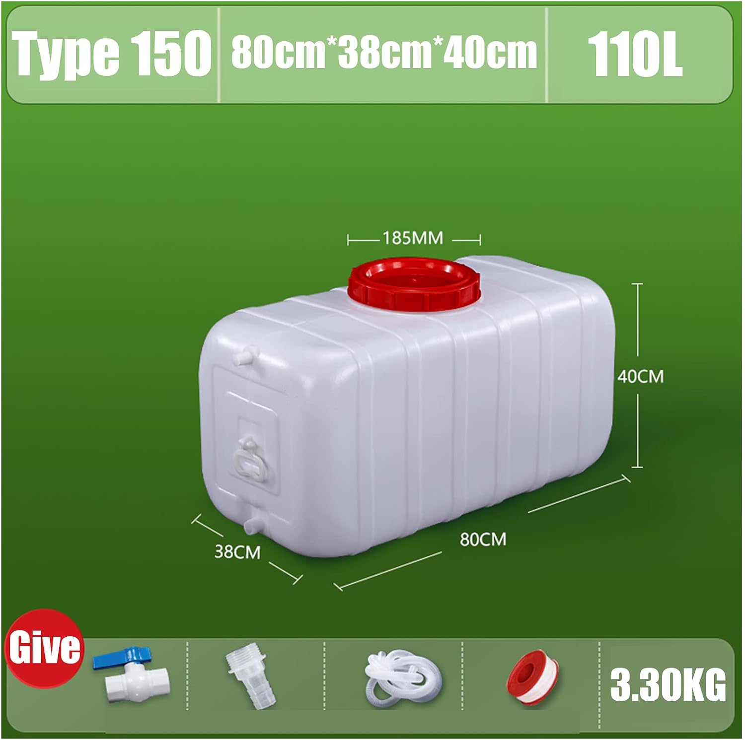 Water Tank White 110 Liters Plastic Water Tank Large Capacity Water Storage Container With Lid And Tap Water Dispenser Water Storage Carrier For Outdoors Hiking Camping Self-driving Tour Emergency