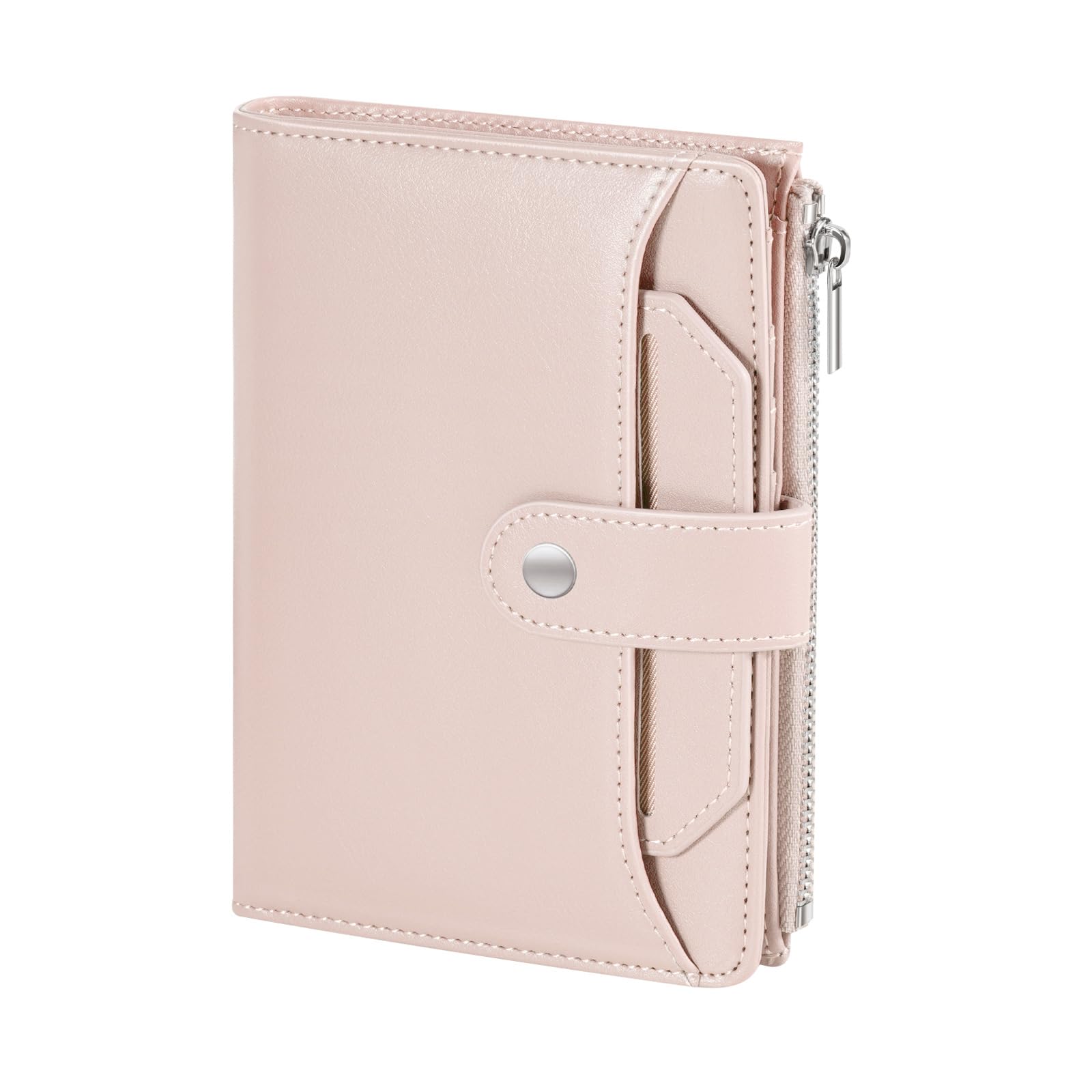 RFID Blocking Passport and Credit Card Holder, Pu Leather Slim Passport Cover with Zipper Coin Pocket, Small Wallets for Man & Women, Essentials for Travel and Business Trips, Pink-image-41