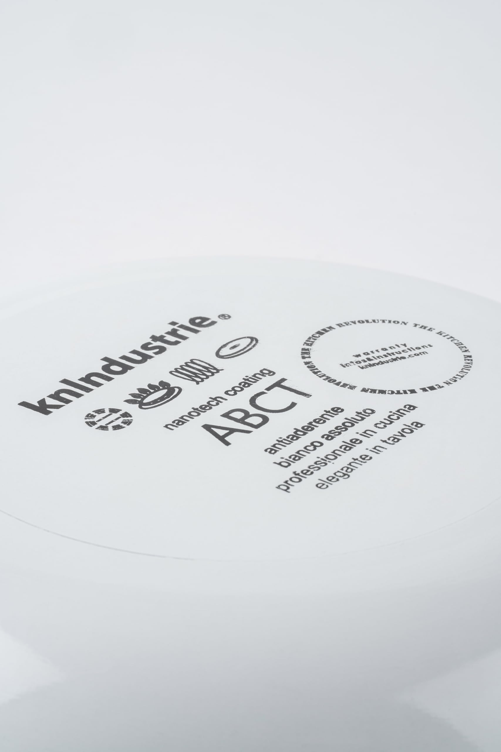 KnIndustrie ABCT Padella Bianca, ø 24 cm, Alluminio Antiaderente, Compatibile Induzione e Forno, Manico Non Incluso